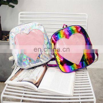 2017 Spring And Summer The New Laser Fashion Colorful Heart Travel Bag