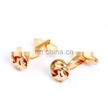 fashion jewelry 18k gold plated cufflinks high end metal knot cufflinks