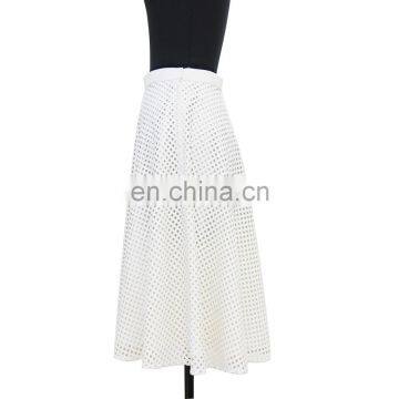High Quality Knee Length Check PU Leather A Line Skirt photo-2
