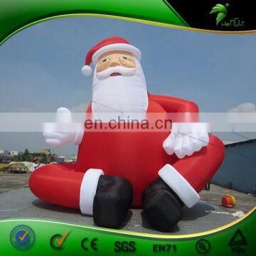 20 Feet Christmas Decoration Giant Inflatable Santa Balloon , Inflatable Big Sitting Santa Model for Outdoor advertising