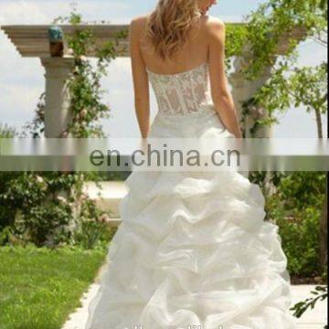 2015 polyester wedding dress sheer organza fabric