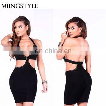 New fashion halter neck Bandage dresses Sexy 2016 latest fashion cocktail dresses