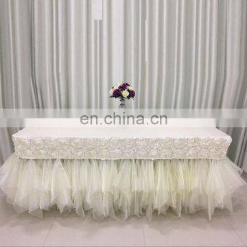 TS003C ruffled curly willow table skirt beautiful table skirt decorative table skirts