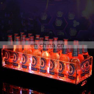 Bar counter top square beer ice bucket LED lighting up plastic ice bucket