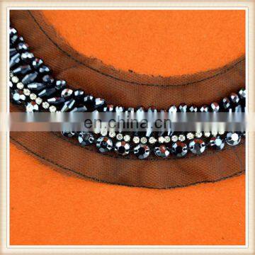 Custom Fashion Black Beaded Trim With Mesh photo-5