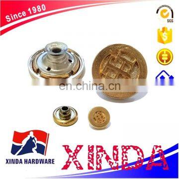 Factory wholesale custom engraved metal garment buttons