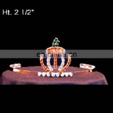 New silver rhinestone pumpkine fashion holloween party tiara hair prom ornament jewelry accessories for gilrs