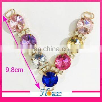 wholesale cheap slipper decoration colorful acrylic rhinestone bikini connector