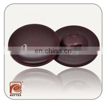 2017 Year Red Brown Solid Color Shank Polyester Resin Button Has Yellow Logo Artwork On Face