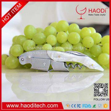 White Color Professional Stainless Steel with Moonstone Resin Inlay All-in-one Corkscrew, Bottle Opener and Foil Cutter