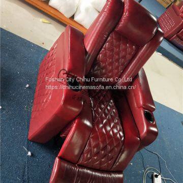 Luxury Genuine Leather Electric Recliner Home Theater Sofa photo-5