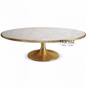 home gold stainless steel marble dining table
