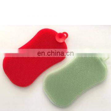 Amazon Hot 8 Shape Double Sideded Silicone Dishwash Brush Spong Oil Free Easily Dry Kitchen Scrubber Brush photo-2