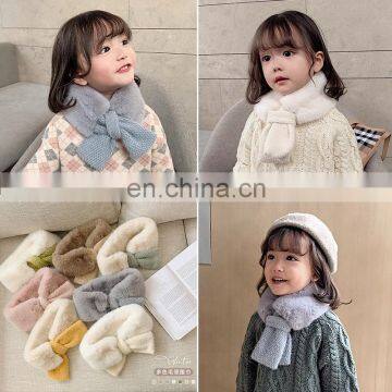 6505/ High Quality Warm Kid Winter Scarf Super Soft Faux Rabbit Wool Fashion Scarf for Boys and Girls photo-6