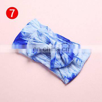 New Tie Dye Prints Nylon Baby Headbands Tie Dye Hair Bows Nylon Headband Turban Colorful Print Kids Girls Hair Accessories
