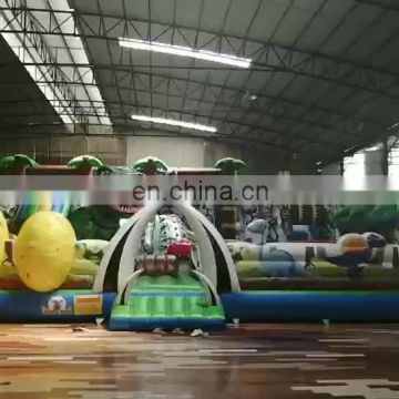 Custom Outdoor  Dinosaur Inflatable Bouncy Castle Combo Slide Inflatable Amusement Park For Children And Adult