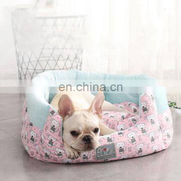 1.5kg cartoon cat nest pink blue small fresh dog nest floral pet nest cat dog sofa