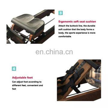 2018 Gym Fitness Equipment Stable Wood Water Rower/ Classical Rowing Machine