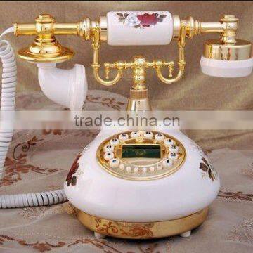 antique telephone old fashion phones ,ceramic antique phone with beautiful flower