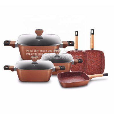 Home Kitchen Non Stick Induction Aluminum Marble Coating Fry Pan Skillet Manufacturer Frying Pan Wholesales
