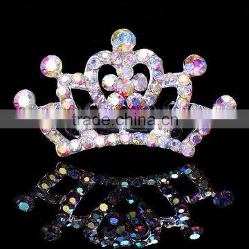 2015 New model FZZ-039 Bridal wedding hair tiara crown wholesale full color diamond