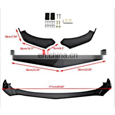 New Matte Black Design Arrives With Body Kit Universal Accessory PP Material Universal Front Bumper Lip Spoiler photo-2