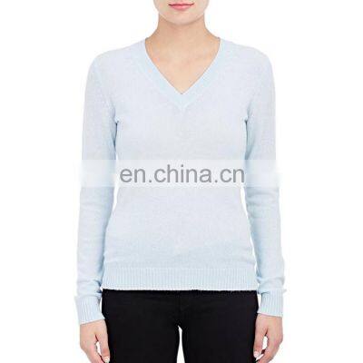 Women/lady causal sweater V Neck pure cashmere sweater jumper