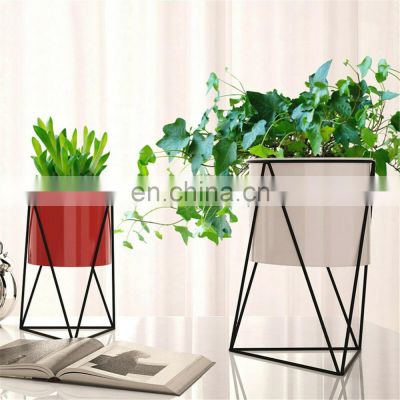 Simple Outdoor Metal Iron Planter Pots Garden Planter Flower Pot With Stand Indoor