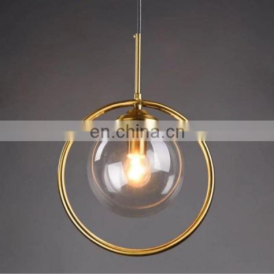 Modern Ring Pendant Light Decorative Glass Hanging Lamp