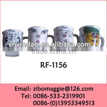 Belly Shape Glazed Ceramic Promotional Nose Mug for Disposable Kids Tea Mug