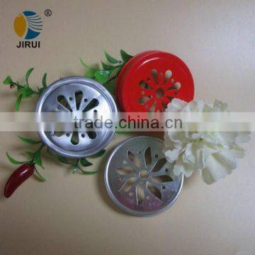 glass food containers with the red hollow shape