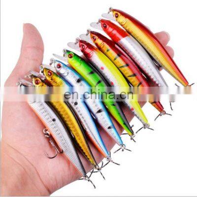 10cm 8.4g 10 colors 3D Bionic eyes Saltwater Fish Baits with Treble Hooks  Quivering Minnow Bait Fishing