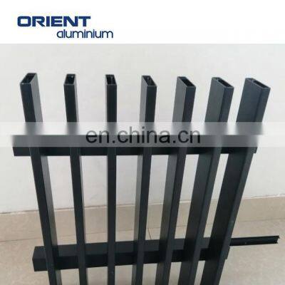 Privacy vertical fence aluminum black coating, horizontal slat aluminum fence panels for germany market