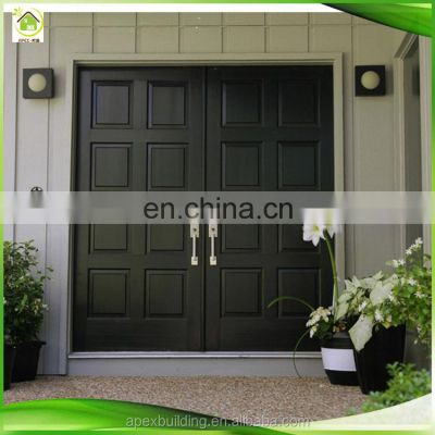 Modern solid core double security wood front doors design french black entry exterior door