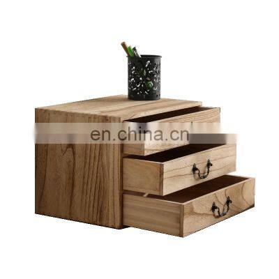 Home use two layers unfinished wooden jewelry box with drawers table decoration boxes