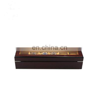 5 Slots Fashion Design Wooden Lacquer Watch Packaging Storage Box With Lock photo-3