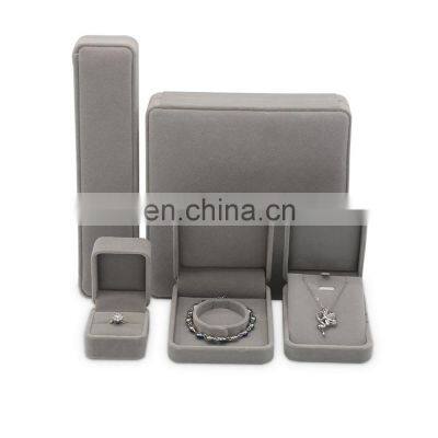Factory wholesale custom grey velvet jewelry box and box for necklace