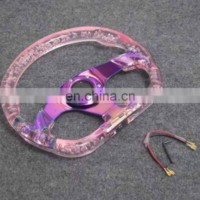 JBR5158 Cross border car refitted luminous 32mm crystal 13 inch racing steering wheel