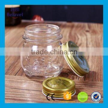 Supply 300ml food grade glass honey jar glass mason jam jar