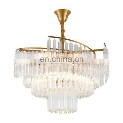 European living room decorative iron chandeliers pendant lights luxury modern gold k9 ceiling chandelier