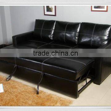 Modern Black Leather Sofa Bed