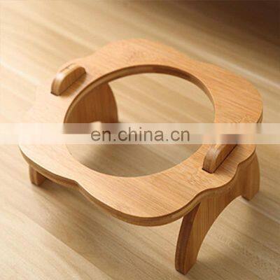 Reasonable price big newborn feeders dog cats manual pet elevated water ceramic drinking bowl logo set wood rock stand