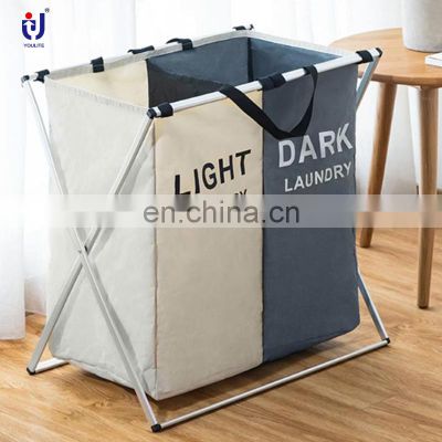 White Foldable Laundry Dirty Clothes Basket Bag Large 40x50cm For Clothes