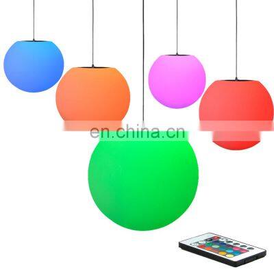 color changing rechargeable Waterproof Glowing outdoor garden restaurant led hanging pendant chandelier ball globe light lamp