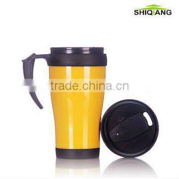 400ml insulated plastic mug with color, thermal cups, plastic cups, plastic promotional cups