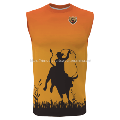 100% polyester custom sleeveless t-shirts with no limit for design and color