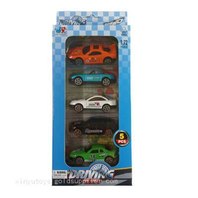 5-pack 1:64 Scale Diecast Metal Cars Sliding with Pad Printing Window Box Packaging Vehicle Model