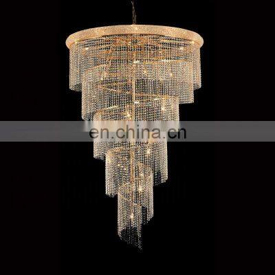 Modern Round Crystal Spiral Hotel Crystal Pendant Lamp Restaurant Chandelier