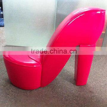 Fashion Pu Red Color High Heel Shoe Chair Diva Shoe Chair Fun Furniture ,high Heel Storage Shoe Chair photo-2