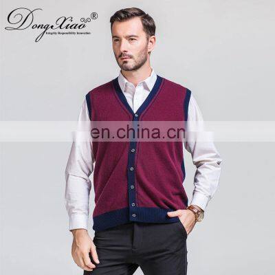 Custom Sleeveless Button Cardigan V-Neck Men's Vest Waistcoat Knitted Weaving for Spring Season photo-5
